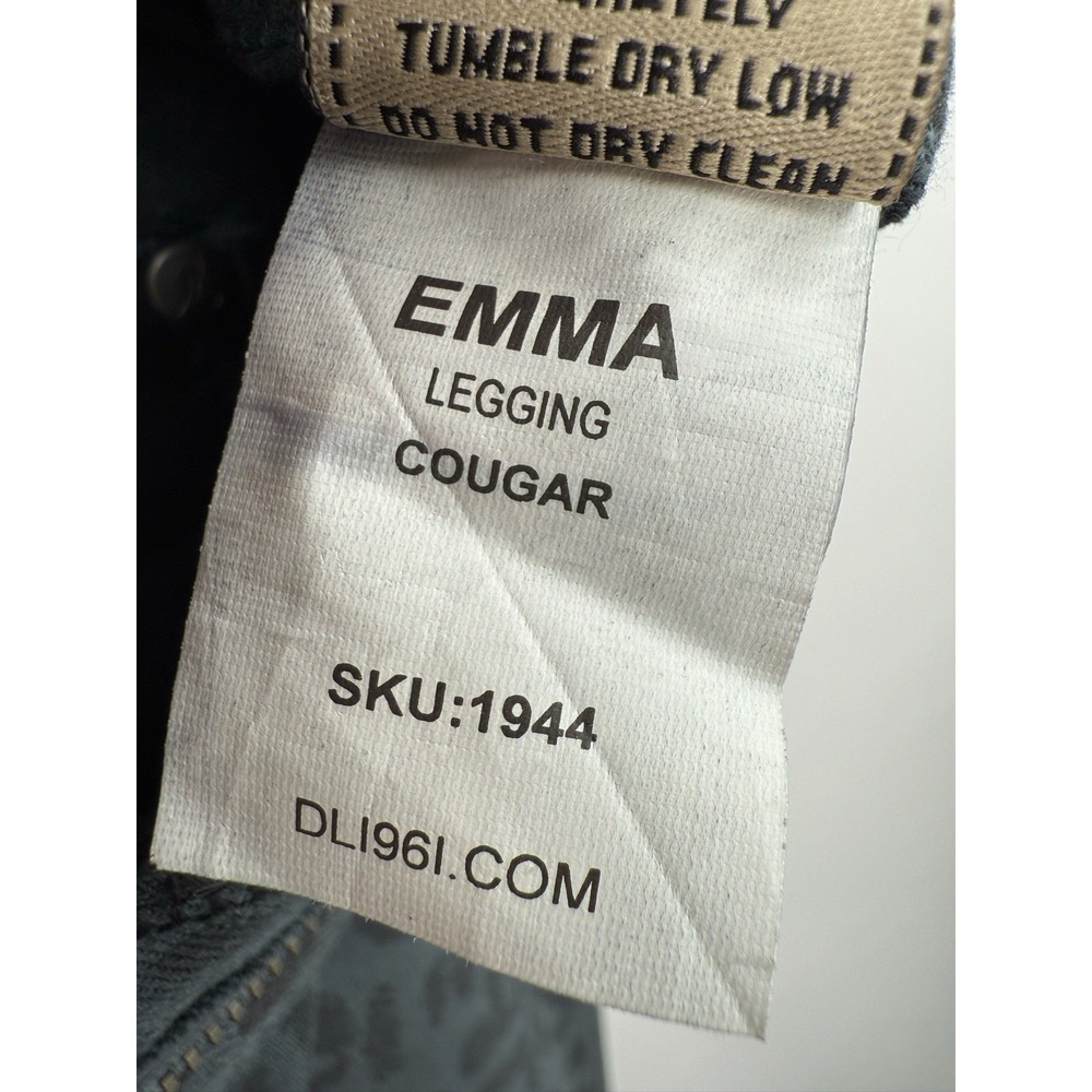 DL1961 Emma‎ Teal Cougar Print Jeggings 4 Way Stretch Women's Size 25 - Picture 6 of 7